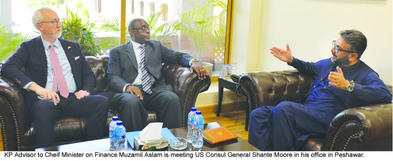 مشیر خزانہ خیبرپختونخوا مزمل اسلم سے امریکی قونصل جنرل کی خصوصی ملاقات