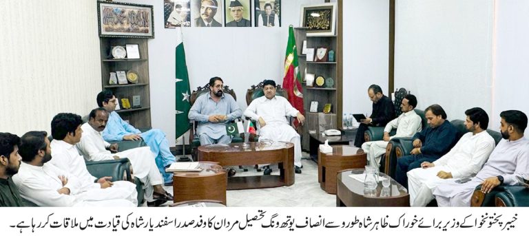 خیبرپختونخوا کے وزیر خوراک ظاہر شاہ طورو نے کہا کہ نوجوان کسی بھی قوم اور ملک کا قیمتی اثاثہ ہوتے ہیں