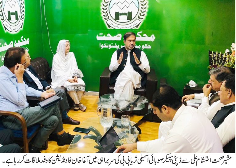 ڈپٹی سپیکر صوبائی اسمبلی ثریا کی سربراہی میں آغا خان فاونڈیشن کی نمائندہ وفد کی مشیر صحت احتشام علی سے ملاقات, چترال میں صحت کے مسائل بارے گفتگو