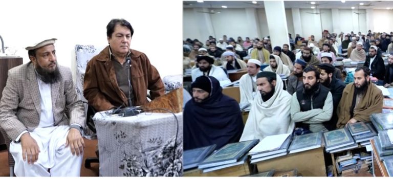 مشیر اطلاعات خیبرپختونخوا بیرسٹر سیف کا دارالعلوم حقانیہ اکوڑہ خٹک کا دورہ