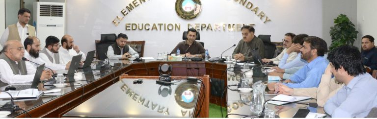 صوبائی وزیر تعلیم فیصل خان ترکئی کی زیر صدارت محکمہ تعلیم کی سالانہ اے ڈی پی کا جائزہ اجلاس