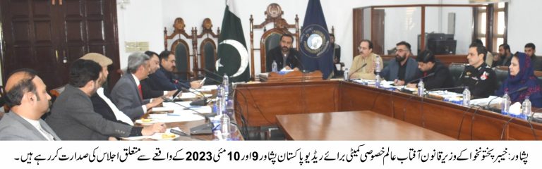 خیبر پختونخوا اسمبلی کی خصوصی کمیٹی برائے ریڈیو پاکستان پشاور کا اجلاس بدھ کے روز صوبائی اسمبلی سیکرٹریٹ پشاور میں منعقد ہوا