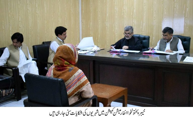 خیبر پختونخوا انفارمیشن کمیشن میں شہریوں کی شکایات کی سماعت۔