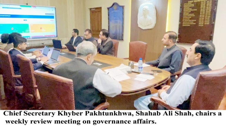 Chief Secretary Shahab Ali Shah Chairs Weekly Review Meeting, Assesses Progress on Governance and Development Initiatives