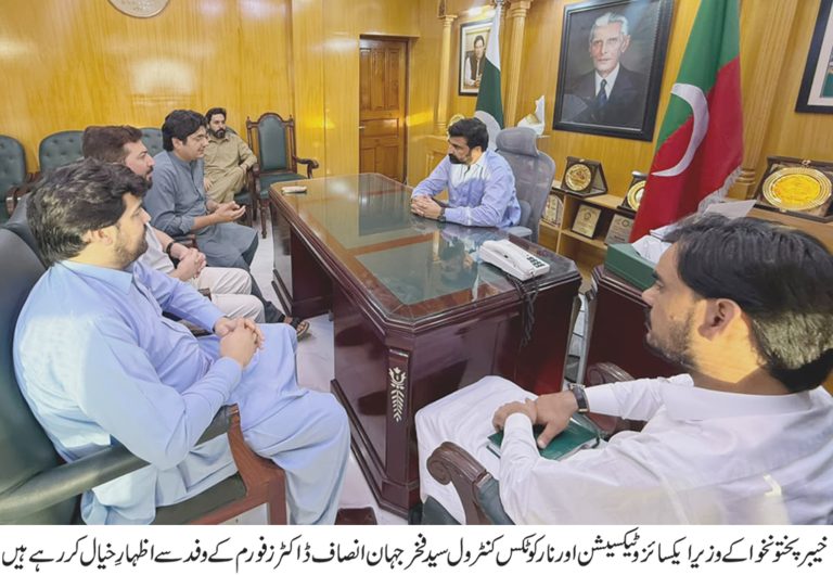 Delegation of Insaf Doctors Forum Meets Excise Minister Syed Fakhar Jehan