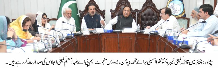 قائمہ کمیٹی برائے ہیومن ریسورس منیجمنٹ ڈیپارٹمنٹ کا اجلاس