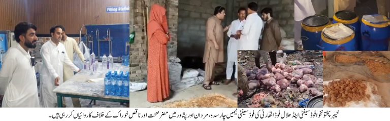 خیبرپختونخوا فوڈ اتھارٹی کی پشاور، مردان اور چارسدہ میں بڑی کارروائیاں، مضر صحت خوراک تلف